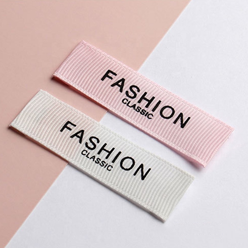 New Customize Private High-density Damask Clothing Woven Labels Satin Cloth Main Shirt Neck Tag Garment Label From Factory