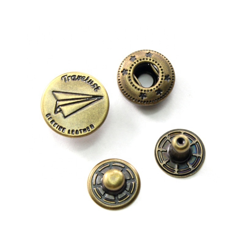 Factory Direct Custom Black Silver Gold Brass Snap Press Stud Metal Snap Button