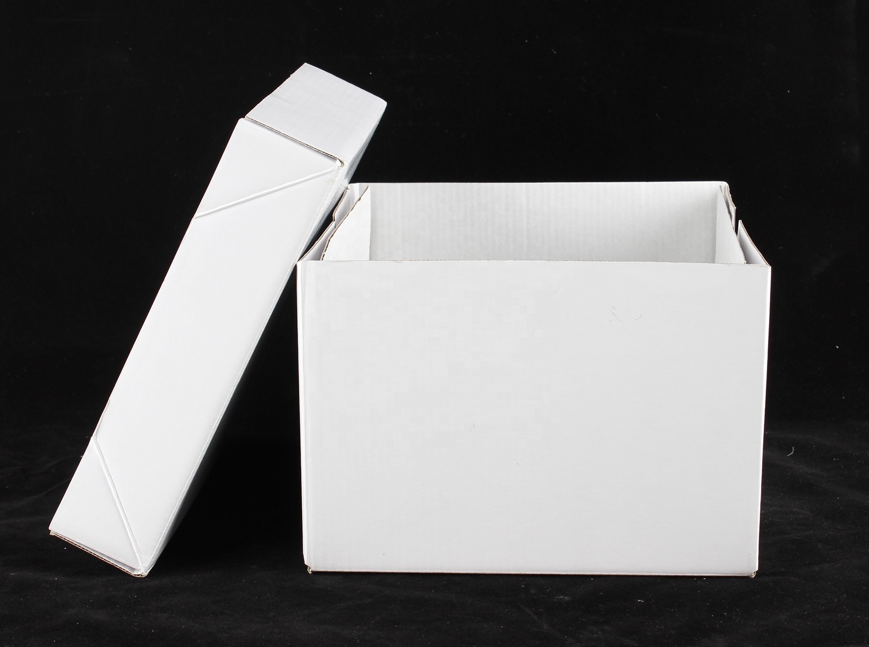 Hot Sales White Corrugated Cake Box Square Tall Cake Box with PVC Window