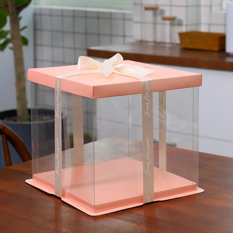 Wholesale Bakery Cake High Quality Packaging Transparent Cake Box