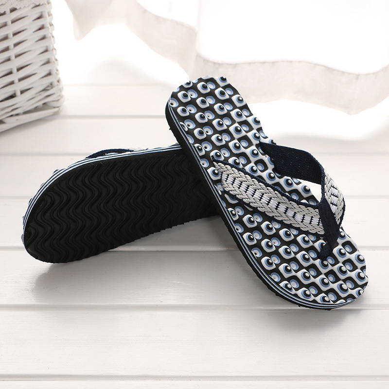 Fabric Woven Men Eva Bubble Insole Slipper Flip Flop