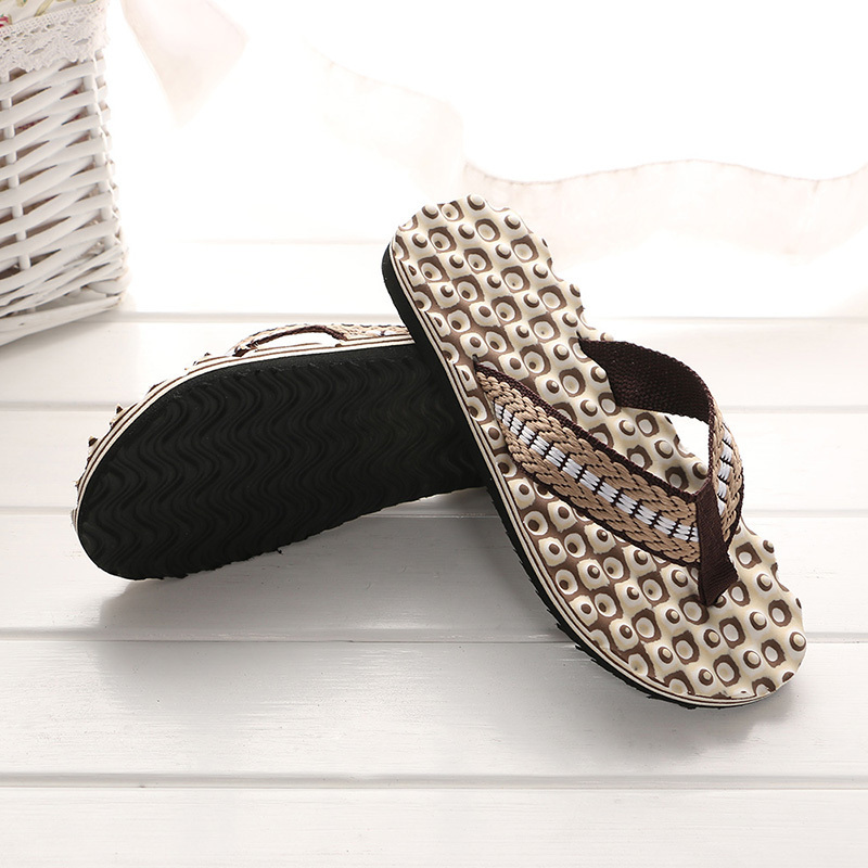 Fabric Woven Men Eva Bubble Insole Slipper Flip Flop