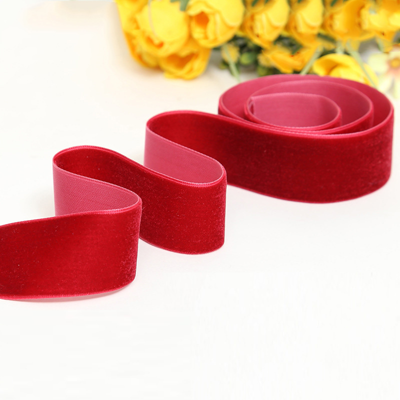 Stretch velvet ribbon elastic of decorative velvet elastic in stock