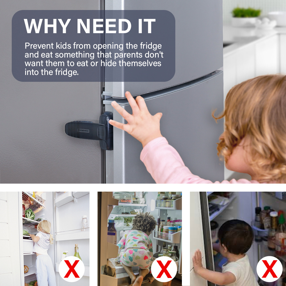 Child Safety Fridge lock Single-Door Refrigerator Lock for Kitchen Child Protection Kids Safety Care Freezer Lock