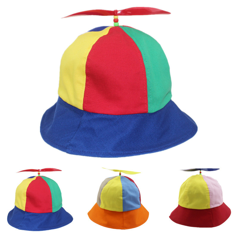 Hot Summer Multicolor Propeller Bucket Hats for Men Women Kids Outdoor Cap Travel Unisex Sunscreen Mom and Me Bucket Hat