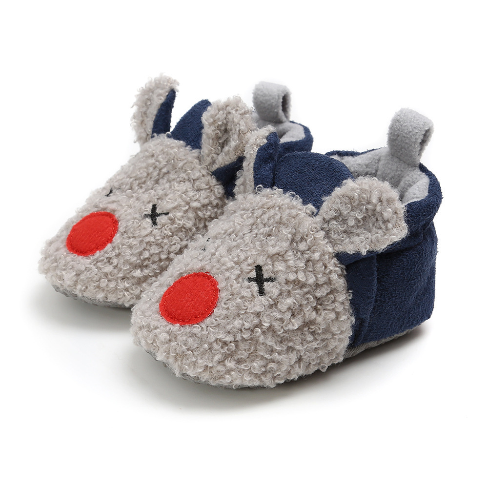 2021 Brand New Toddler Newborn Baby Crawling Shoes Boy Girl Lamb Slippers Prewalker Trainers Fur Winter Animal Ears Toddler