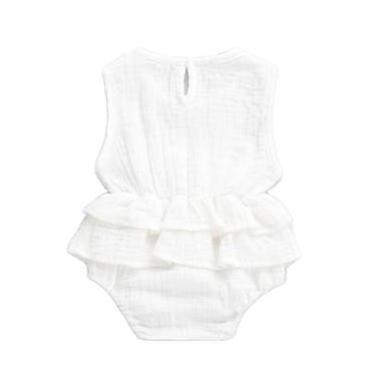 2021 New Style Solid Newborn Kid Baby Girl Clothes Sleeveless Romper Tutu Dress 1PC Sunsuit Outfit