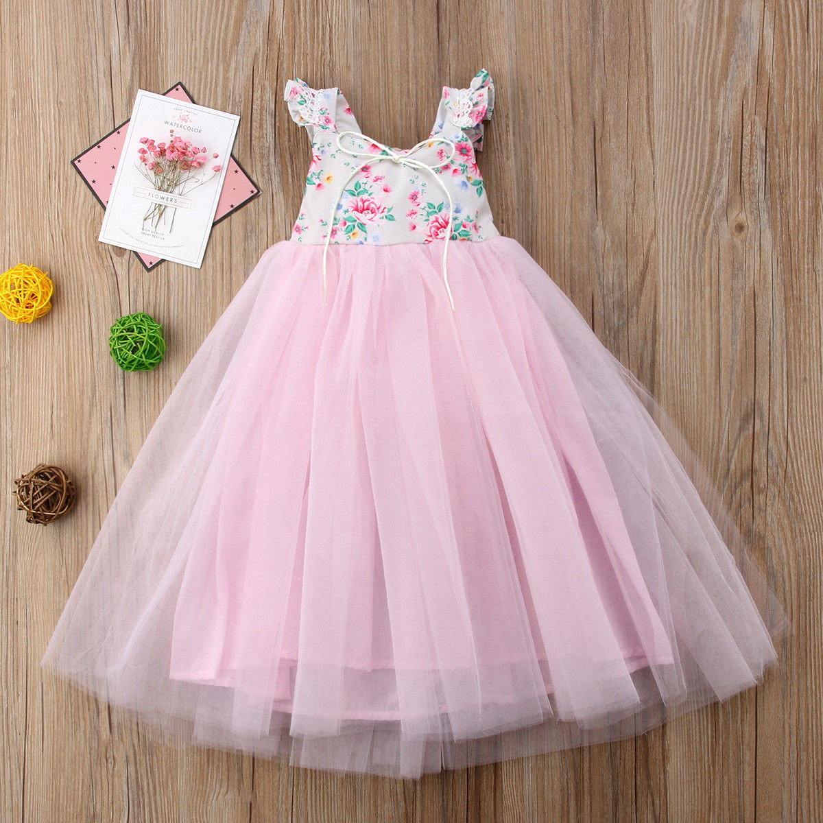 Princess Dresses for Party Wedding Kids Clothes 2021 New Easter Flower Girl Dresses Smocking Pink Floral Cake Dress