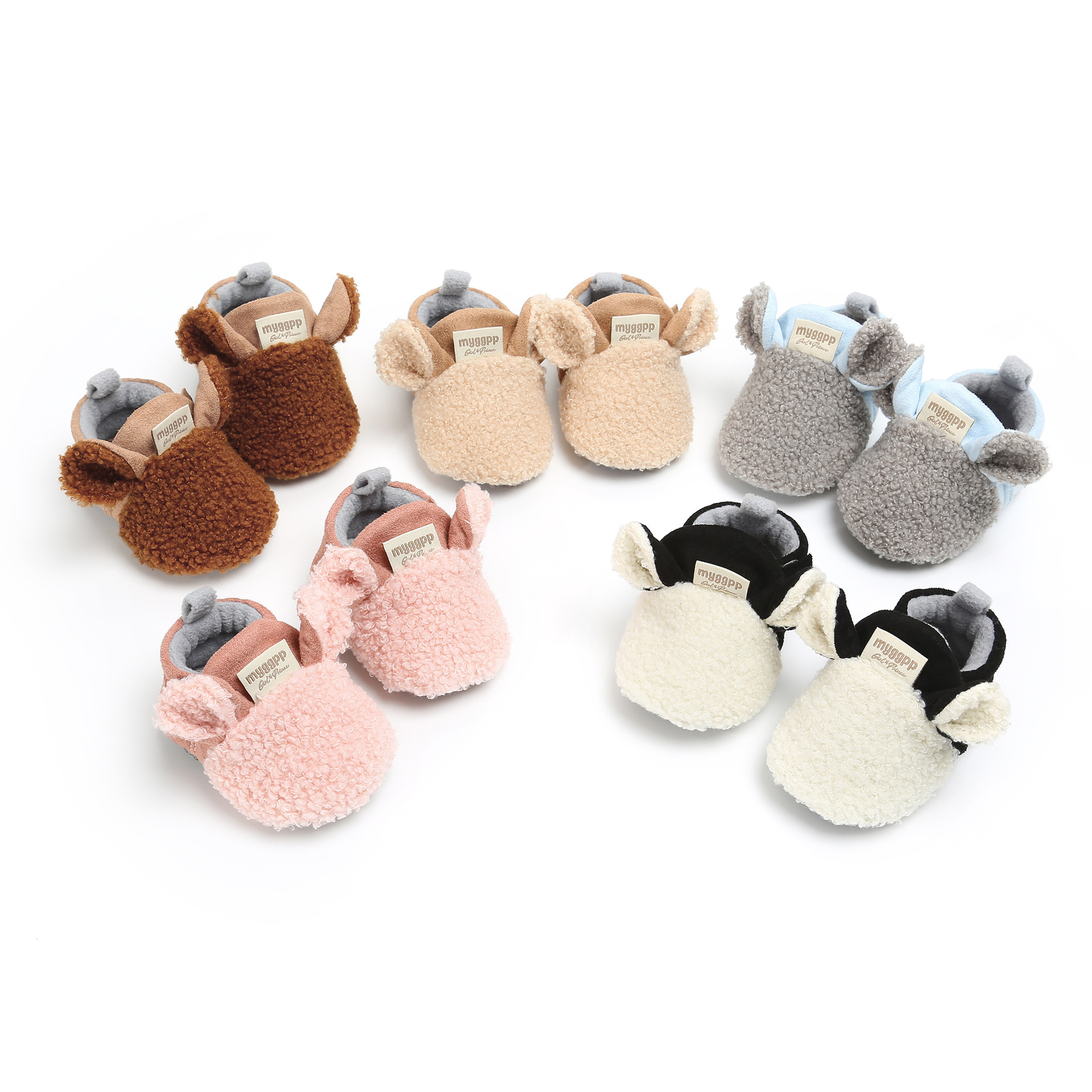 2021 Brand New Toddler Newborn Baby Crawling Shoes Boy Girl Lamb Slippers Prewalker Trainers Fur Winter Animal Ears Toddler