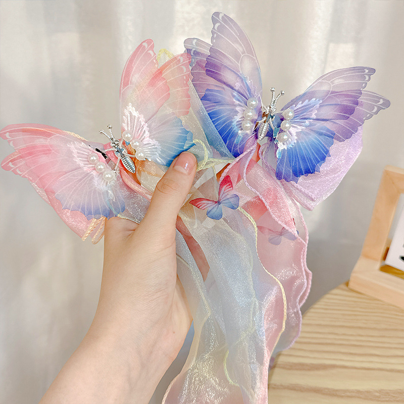 Wholesale Design Fashion 3D Butterfly Hair Clips for Girls Photography Head Clips Hairpin Hairgrips 3 Colors