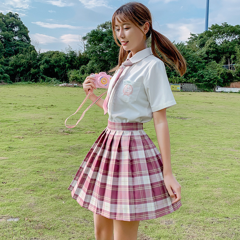 Multi-Color 2021 Japan Style Sexy Women's Pleated Mini Skirt Fashion High Waist Plaid Print School Uniform A-Line Short Skirt