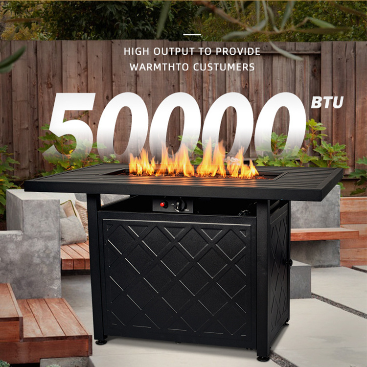 43inch Patio 50,000 BTU Gas Fire Pit Table Propane Firepit Metal Outdoor Fire Table