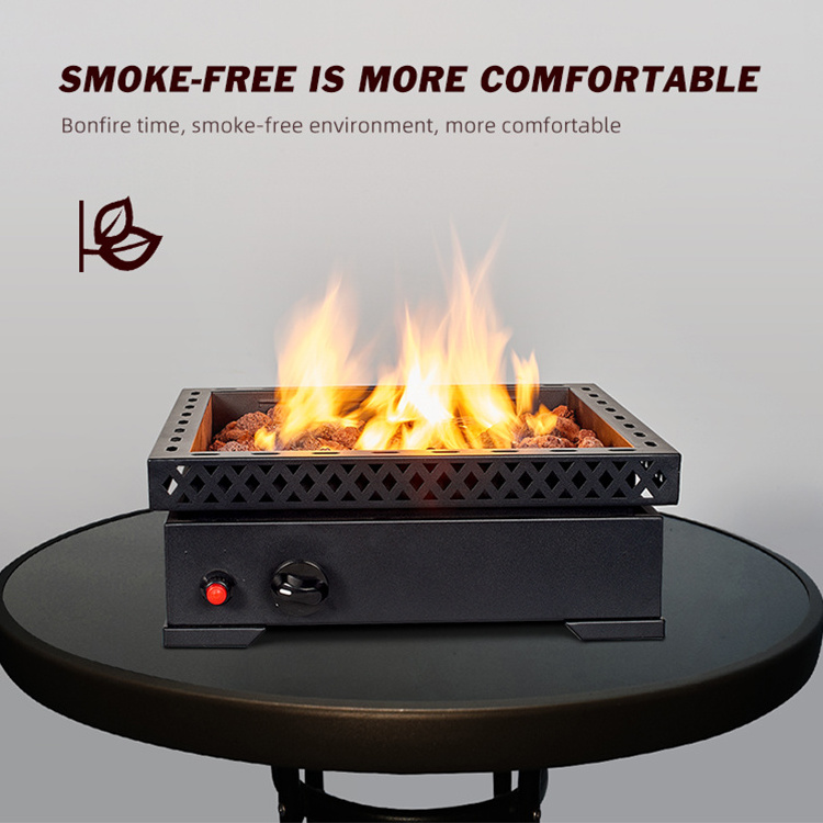 Garden Square Portable Fire Pit Propane Table Top Firepits 40000 BTU Outdoor Gas Fire Pits