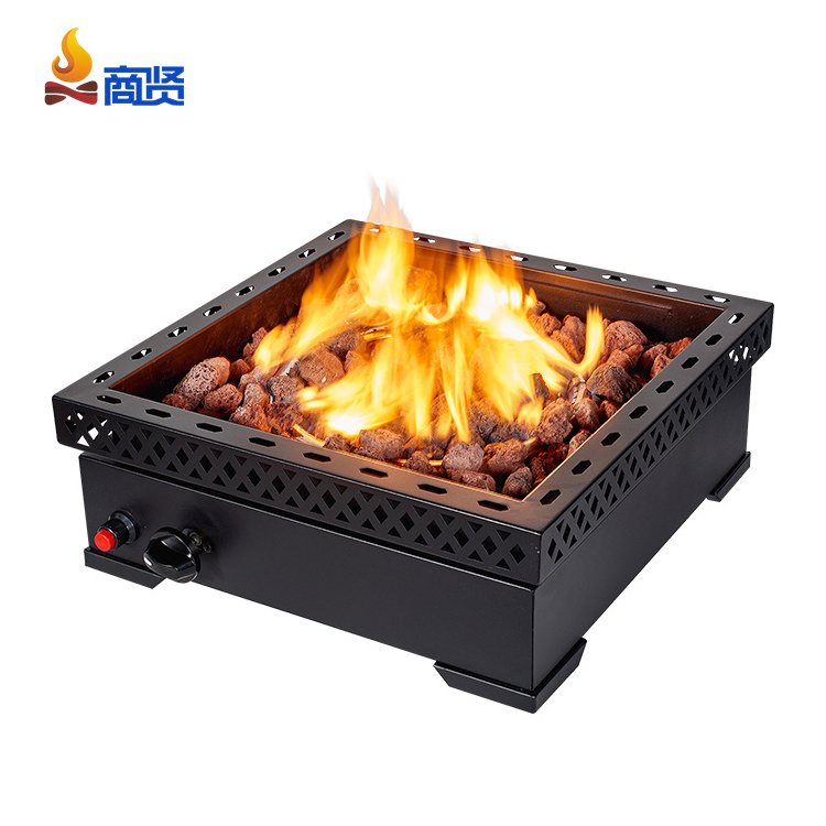 Garden Square Portable Fire Pit Propane Table Top Firepits 40000 BTU Outdoor Gas Fire Pits