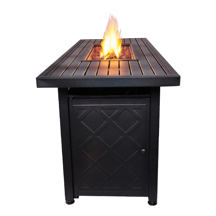 Patio 57 Inch 50,000 BTU Outdoor Rectangle Firepit Table Propane Gas Fire Pit