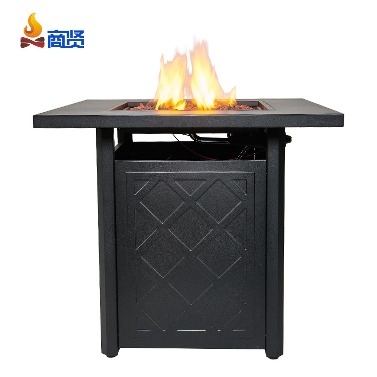 Garden Propane Fire Pit Table 28 Inch Square Gas Fire Table for Outside, 50,000 BTU Outdoor Fire Pits Patio Deck Garden Backyard