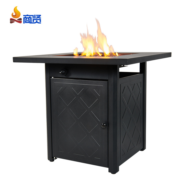 Garden Propane Fire Pit Table 28 Inch Square Gas Fire Table for Outside, 50,000 BTU Outdoor Fire Pits Patio Deck Garden Backyard