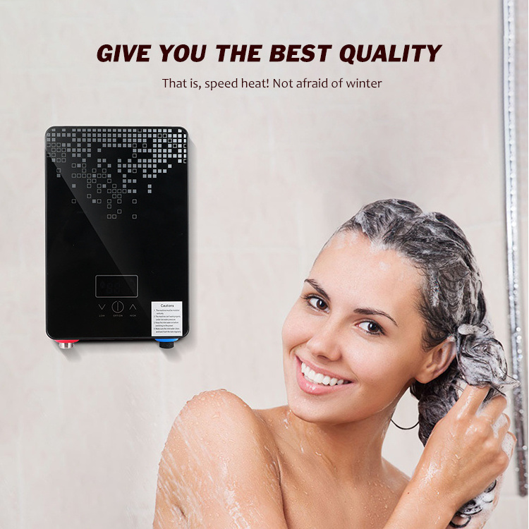 Kitchen Calentador Agua Low Watt Power Portable Touch Control Geyser Mini Hot Shower Tankless Instant Electric Water Heater