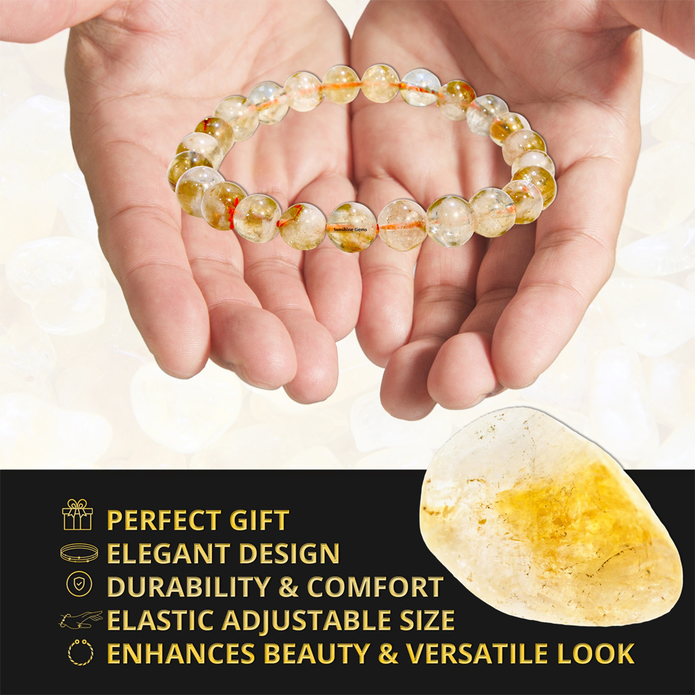 Experts in Selling Premium Grade Best Quality Gemstone Jewelry Citrine Natural Semi-Precious Stones Beaded Bracelets