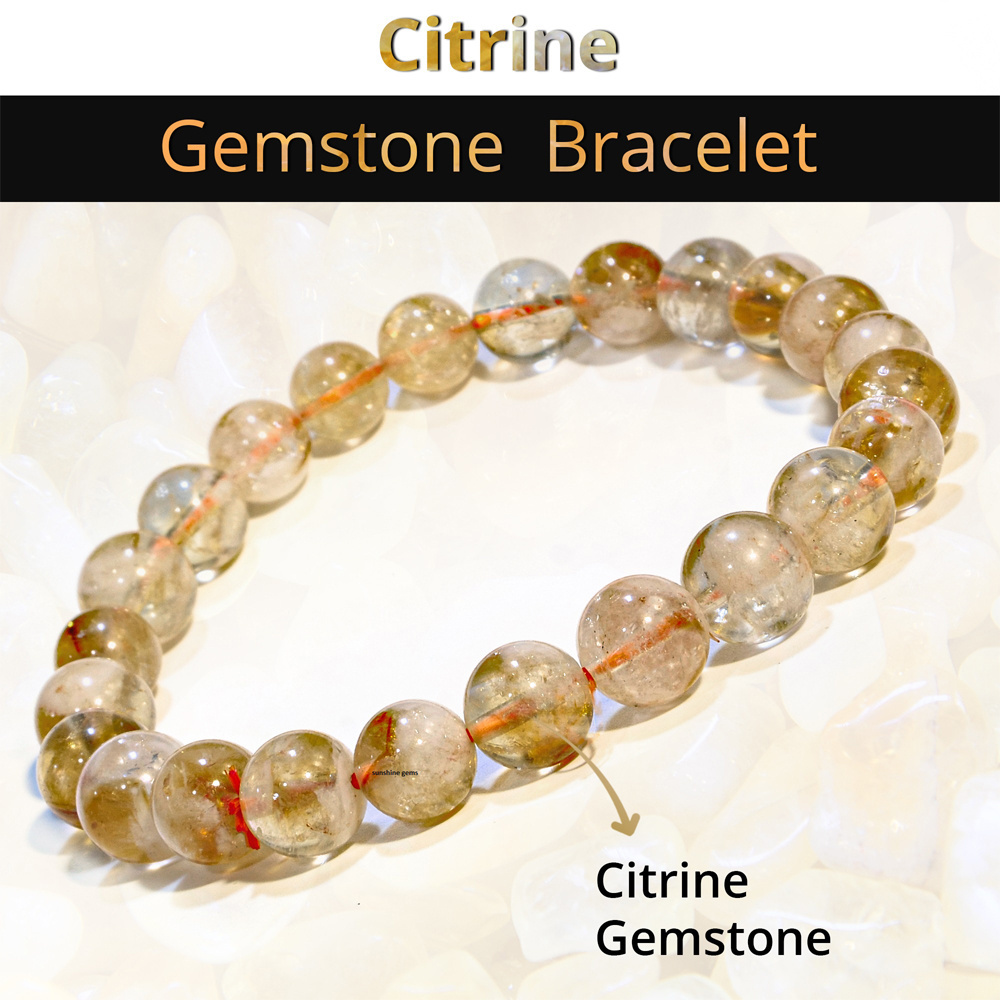 Experts in Selling Premium Grade Best Quality Gemstone Jewelry Citrine Natural Semi-Precious Stones Beaded Bracelets