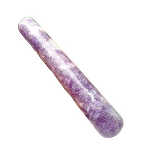 Worldwide Manufacturer of Semi Precious Stone 100% Natural Lepidolite Stone 4 INCH Crystal Massage Wand for Sale