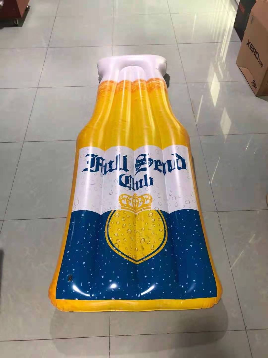 Custom Advertising Inflatable Beer Champagne Wine Bottle Pool Float Mattress Water Lounger