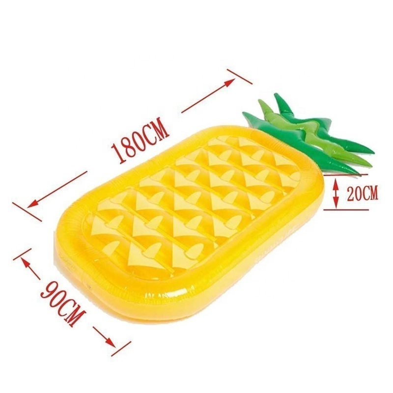 Custom Large Pineapple Inflatable Pool Float Beach Lounger Water Bed for Adult And Kids