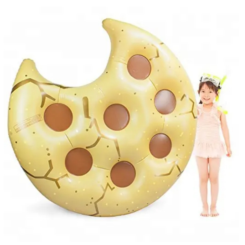 Inflatable PVC Portable Jumbo Chocolate Chip Cookie Swimming Pool Float Party Inflatable Water Toy