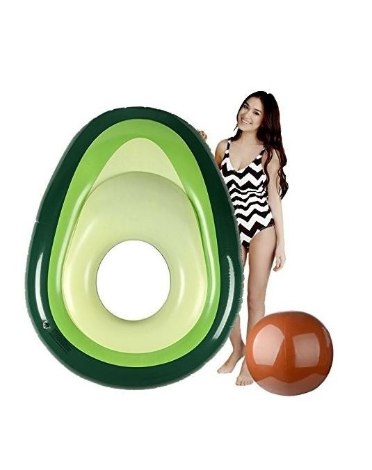 Huge Inflatable Avocado Pool Float  with Ball Water Fun Large Blow Up Summer Beach Toys Floating Bed Loungers for Adults