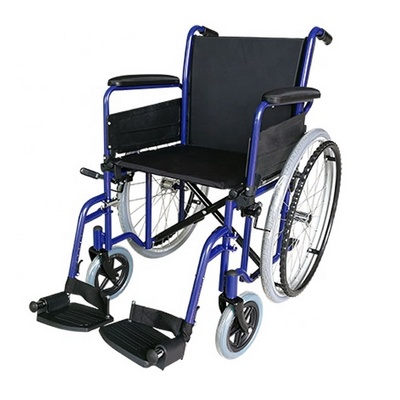 Foldable Handicapped Manual Wheelchair Stainless Steel Wheelchair with footrest WH905