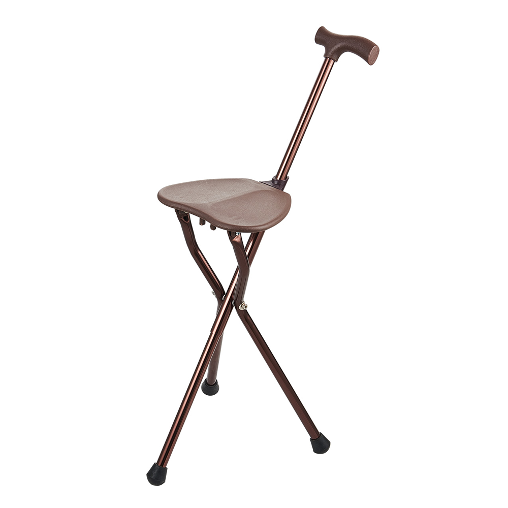 CA239 Walking Stick Chair Aluminum Light Weight Cane Chair Aluminum Foldable Cane Chair Walking Cane With Seat