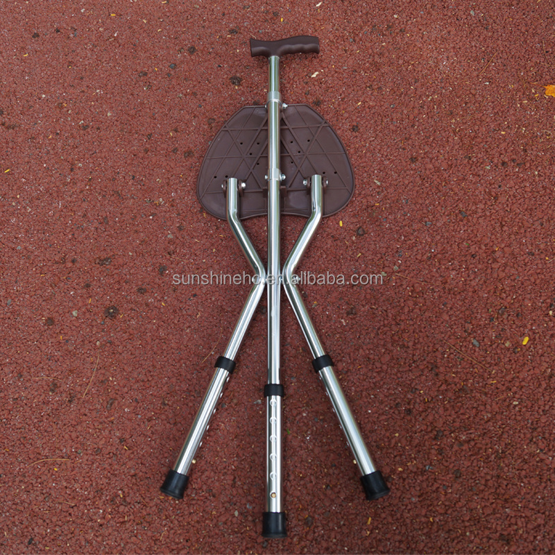 CA239 Walking Stick Chair Aluminum Light Weight Cane Chair Aluminum Foldable Cane Chair Walking Cane With Seat