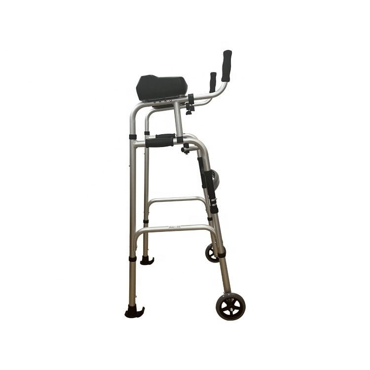 Sunshine WA219 Disabled Aluminum Alloy 4leg Rehabilitation Therapy Supplies Walker Rollator With Forearm Platform Armrest Walker