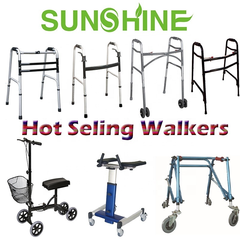 Sunshine WA213 Heavy Duty Walker Height Adjustable 4 legs Walking Frame Adults Walker For Elderly People