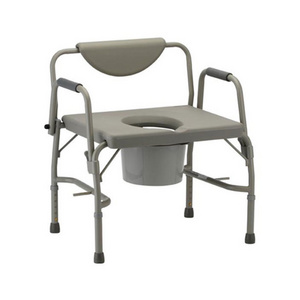 Heavy Duty Commode Chair Steel Bariatric Toilet Chair Bathroom Bedroom Bedside Commode Elderly Disabled People BA390