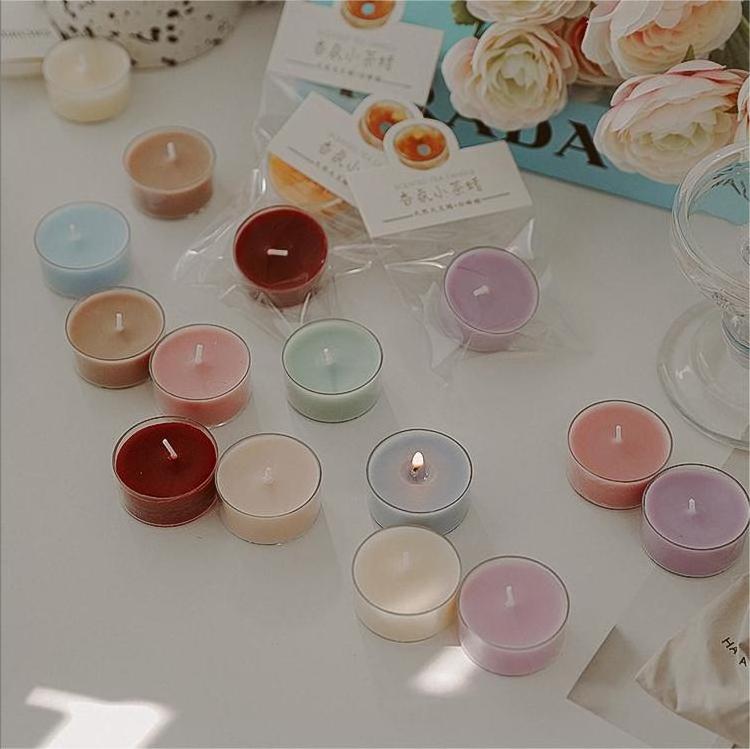 Fragrance Gift Atmosphere Candle Tea Light Set Round Scented Colored Tea Light Candle