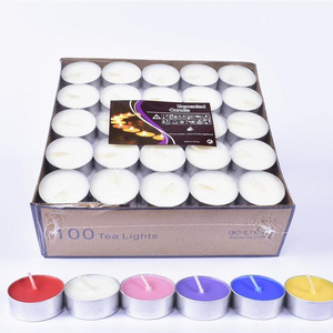 Wholesale Round Tea Lights Candles Home Lights 100 PCS 4 Hours Unscented Tea Light Candles