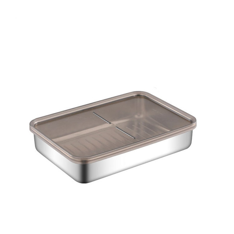 Hot Selling Deepened 304 Stainless Steel Bacon Refrigerator Storage Box Food Storage & Container