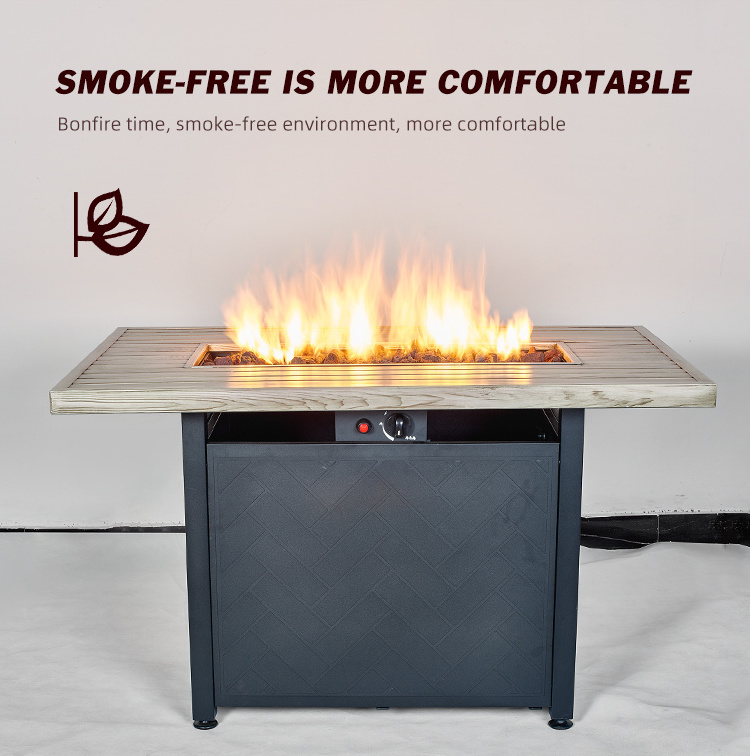 Portable Outdoor Garden Patio Fire Pit Tables Square Metal Steel gas fireplace firetable