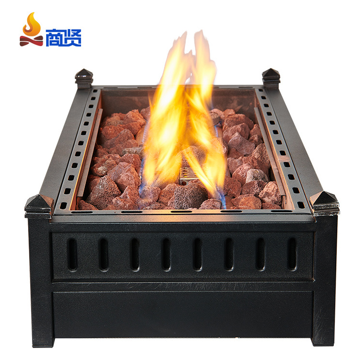 Portable Outdoor Garden Patio Fire Pit Tables Square Metal Steel gas fireplace firetable