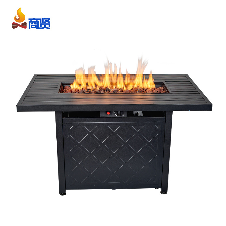 Portable Outdoor Garden Patio Fire Pit Tables Square Metal Steel gas fireplace firetable