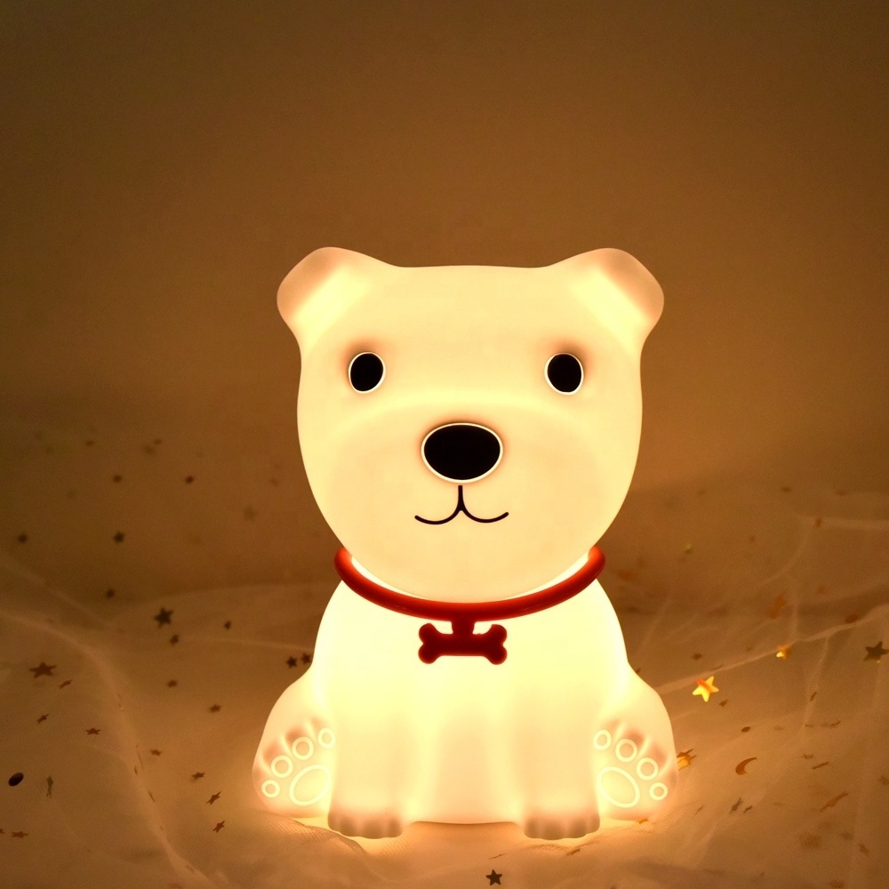 Dog Night Light Silicone Colors Change Kids Night Light with Battery