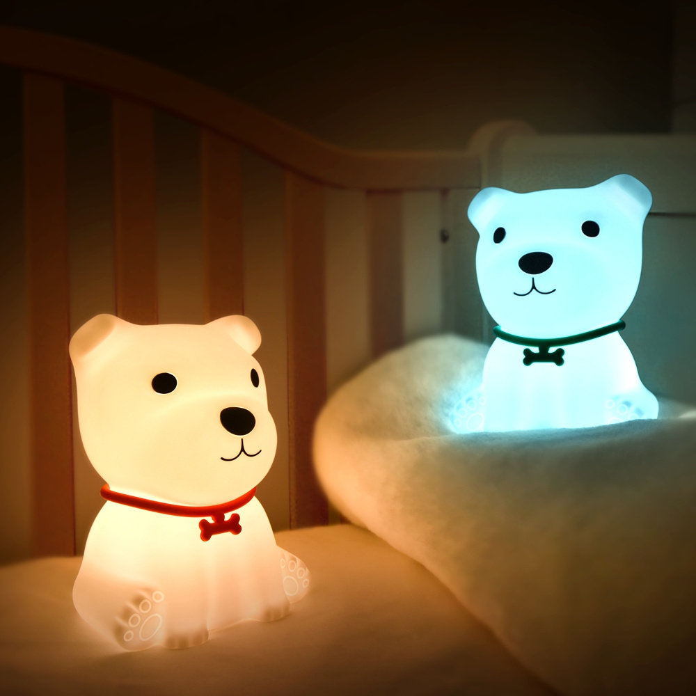 Dog Night Light Silicone Colors Change Kids Night Light with Battery