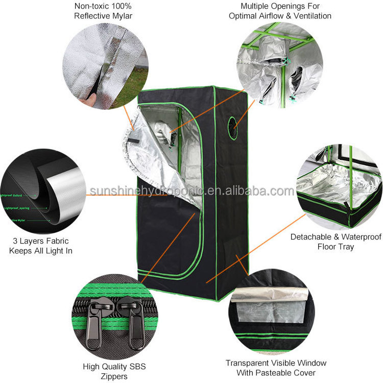 Hydroponic indoor growth cultivation tents waterproof growing mushroom mylar grow room pc grow box