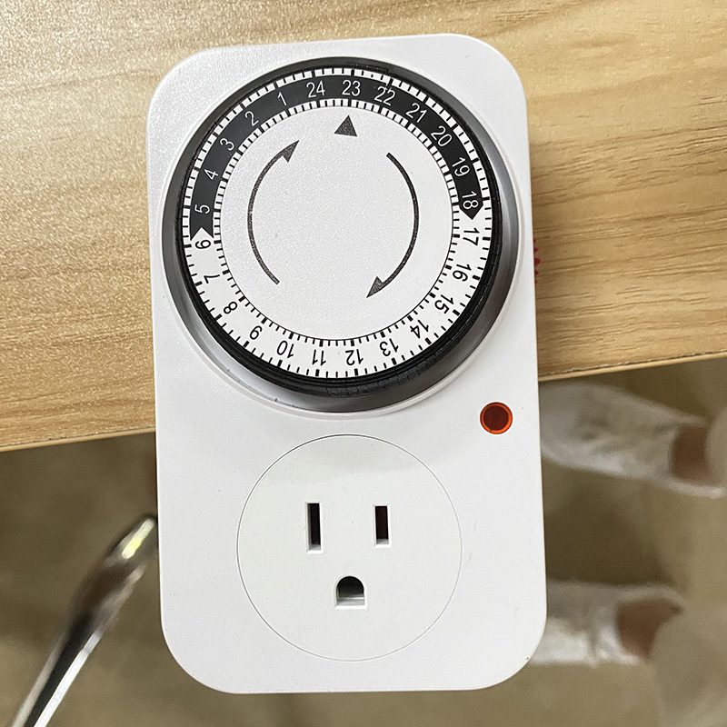 24 Hour Plug-in Mechanical Electrical Outlet Timer Switch Programmable Indoor Sand Timer For Grow Room String Lights Timer