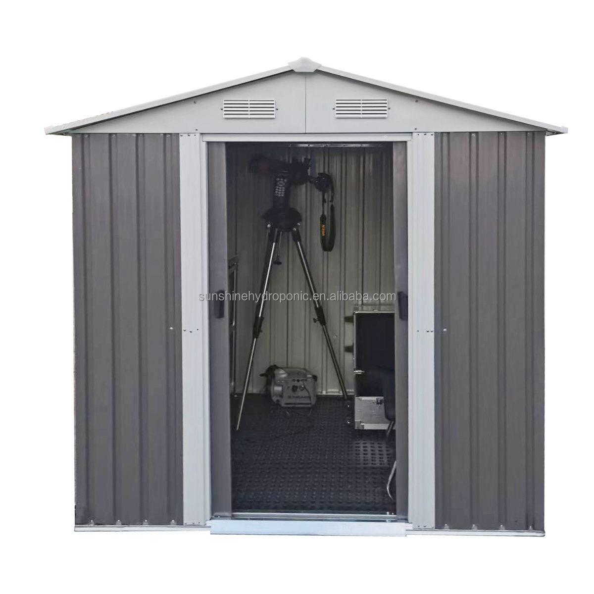 Outdoor Storage Shed Metal Garden Shed Tool House Balcony Tool Storage Room with Ventilation