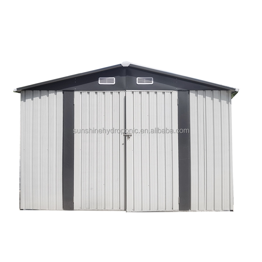 Outdoor Backyard Storage Shed Tool Storage House Sheds 10x10 Galvanized Steel Metal Storage Shed