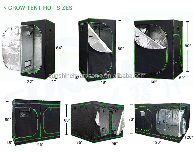 Highly Reflective Fabric Durable Mylar Indoor Hydroponics Plant Growth Tent Garden Greenhouse Grow Tents Growzelt