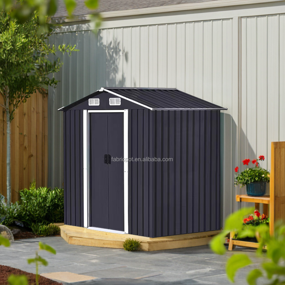 Outdoor Storage Shed Metal Garden Shed Tool House Balcony Tool Storage Room with Ventilation