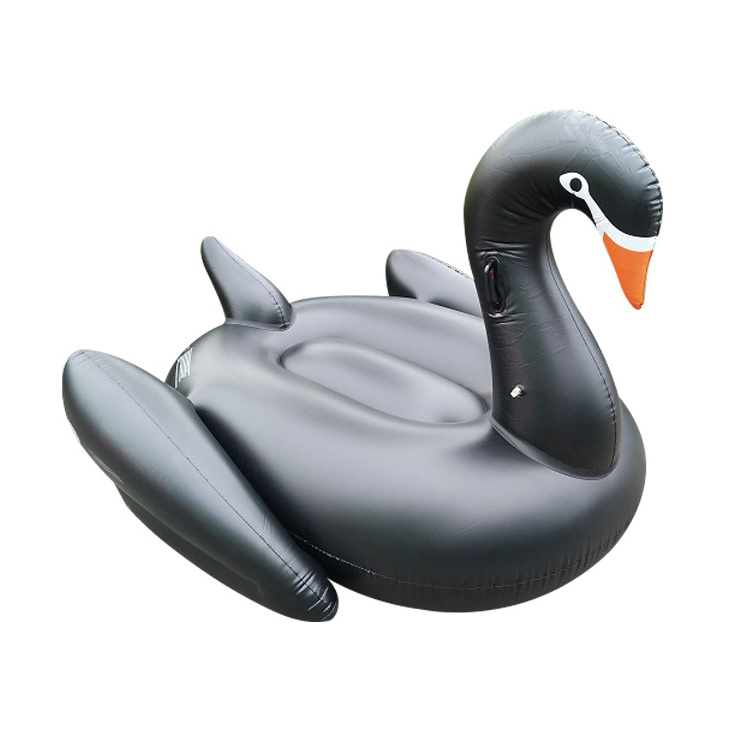 Custom Pool Float Black Swan Inflatable Pool Party Toy Swimming Lounge Float Raft inflatable pool toys product Swan